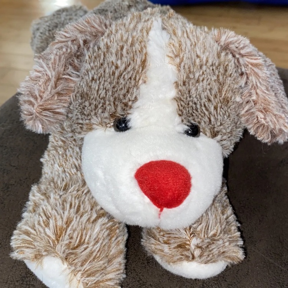 Dan Dee Collectors Choice Brown Heart Red Heart Plush Puppy Dog 14" Floppy Ears